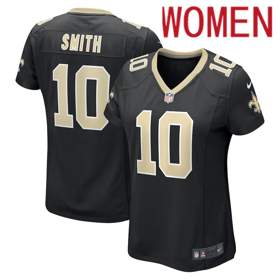 Women New Orleans Saints 10 TreQuan Smith Nike Black Game NFL Jersey